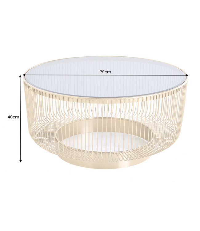Invicta Interior Salontafel VARIATION 80cm goud met zwart glas