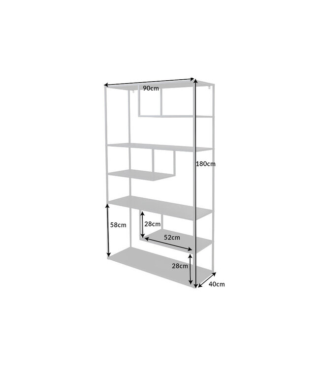 Invicta Interior Wandplank DURA STEEL 180cm zwart