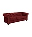 Invicta Interior Chesterfield Fluwelen Driezitsbank CHESTERFIELD 205cm rood