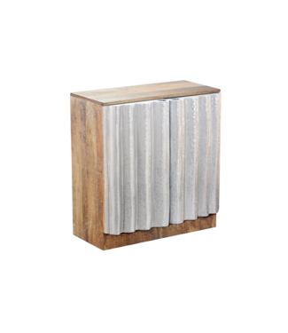 Invicta Interior Dressoir ZALVERO 75cm mangowood aluminium voorkant natural silver