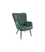 Invicta Interior Fauteuil SCANDINAVIA met armleuningen en zwarte metalen poten groen chenille stof