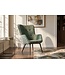 Invicta Interior Fauteuil SCANDINAVIA met armleuningen en zwarte metalen poten groen chenille stof