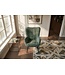 Invicta Interior Fauteuil SCANDINAVIA met armleuningen en zwarte metalen poten groen chenille stof