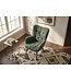 Invicta Interior Fauteuil SCANDINAVIA met armleuningen en zwarte metalen poten groen chenille stof