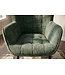 Invicta Interior Fauteuil SCANDINAVIA met armleuningen en zwarte metalen poten groen chenille stof