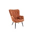 Invicta Interior Fauteuil SCANDINAVIA met armleuningen en zwarte metalen poten chenille stof roestbruin