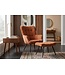 Invicta Interior Fauteuil SCANDINAVIA met armleuningen en zwarte metalen poten chenille stof roestbruin