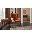 Invicta Interior Fauteuil SCANDINAVIA met armleuningen en zwarte metalen poten chenille stof roestbruin