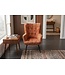 Invicta Interior Fauteuil SCANDINAVIA met armleuningen en zwarte metalen poten chenille stof roestbruin