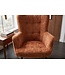 Invicta Interior Fauteuil SCANDINAVIA met armleuningen en zwarte metalen poten chenille stof roestbruin