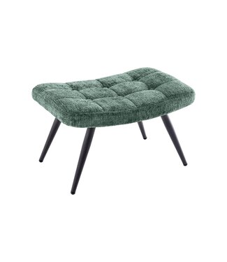 Invicta Interior Kruk SCANDINAVIA met zwarte metalen poten groen chenille stof