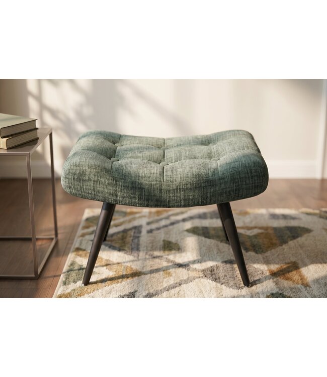 Invicta Interior Kruk SCANDINAVIA met zwarte metalen poten groen chenille stof