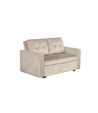 Invicta Interior Slaapbank SMART 140cm 2-zits fluweel champagne beige