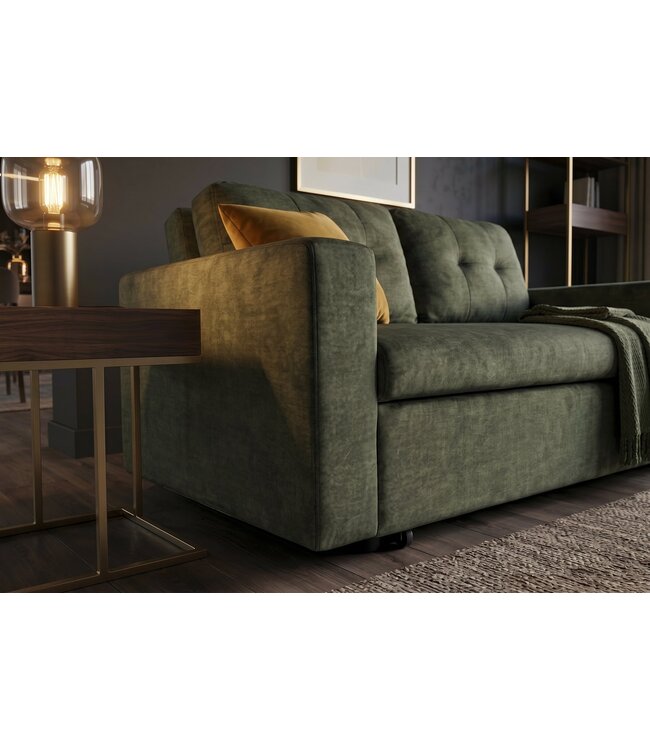 Invicta Interior Slaapbank SMART 140cm 2-zits fluweel groen