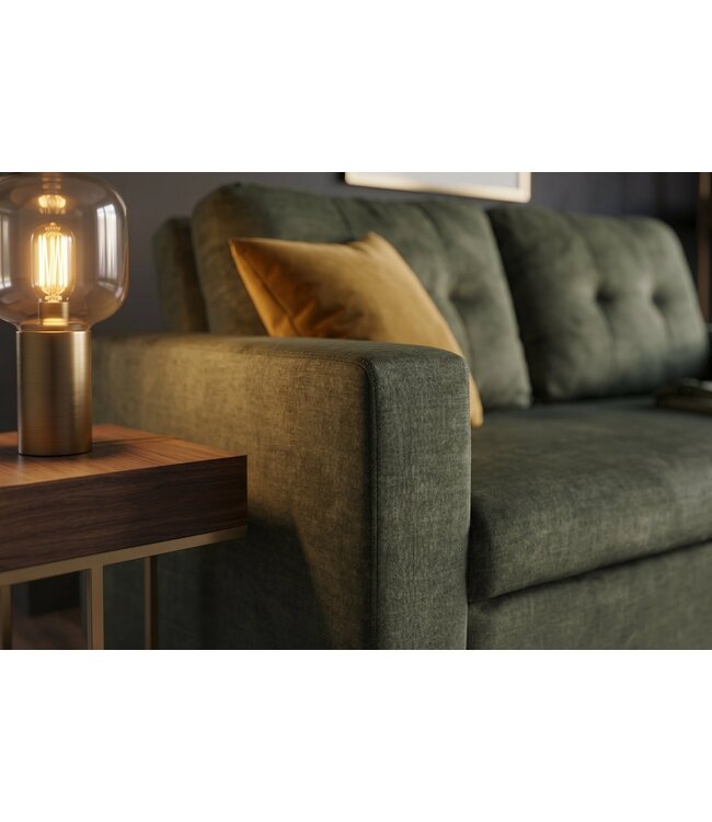 Invicta Interior Slaapbank SMART 140cm 2-zits fluweel groen