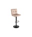 Invicta Interior Barkruk MODENA 92-116cm 360° draaibaar fluweel champagne beige met zwart metalen frame