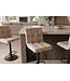 Invicta Interior Barkruk MODENA 92-116cm 360° draaibaar fluweel champagne beige met zwart metalen frame