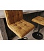 Invicta Interior Barkruk MODENA 92-116cm 360° draaibaar fluweel mosterdgeel met zwart metalen frame