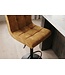 Invicta Interior Barkruk MODENA 92-116cm 360° draaibaar fluweel mosterdgeel met zwart metalen frame