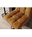 Invicta Interior Barkruk MODENA 92-116cm 360° draaibaar fluweel mosterdgeel met zwart metalen frame