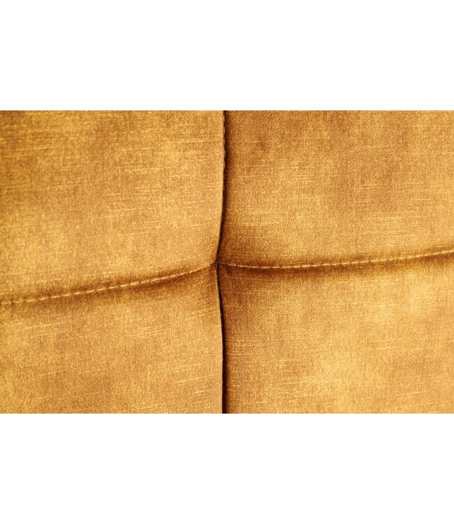 Invicta Interior Barkruk MODENA 92-116cm 360° draaibaar fluweel mosterdgeel met zwart metalen frame