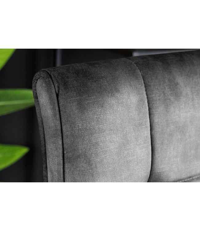 Invicta Interior Bar stool MODENA 92-116cm 360° rotatable velvet anthracite w/ black metal frame