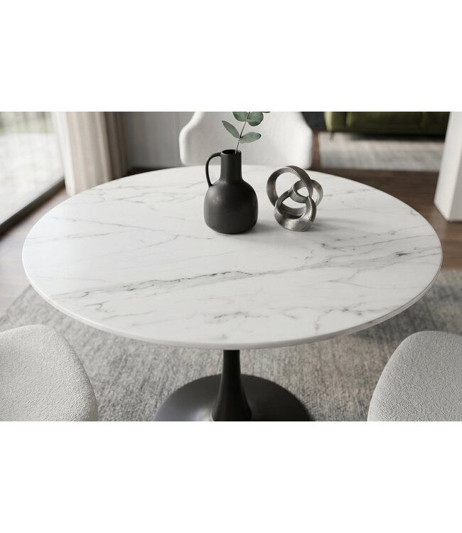 Invicta Interior Bistro tafel LYON 80cm rond keramiek wit