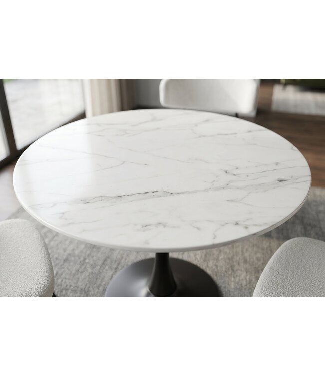 Invicta Interior Bistro tafel LYON 80cm rond keramiek wit