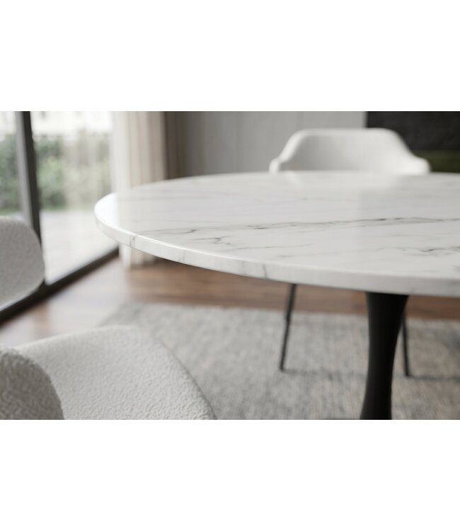 Invicta Interior Bistro tafel LYON 80cm rond keramiek wit