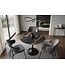 Invicta Interior Bistro table LYON 80cm round aurora oro ceramic black gold sand