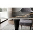 Invicta Interior Bistro table LYON 80cm round aurora oro ceramic black gold sand
