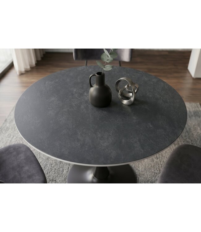 Invicta Interior Bistro tafel LYON 80cm rond keramiek grijs