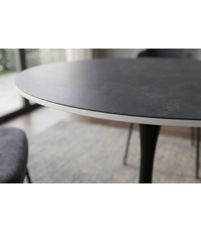 Invicta Interior Bistro tafel LYON 80cm rond keramiek grijs