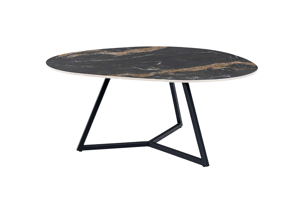 Salontafel MARVELOUS 90cm aurora oro ceramic zwart goud zand - 46868