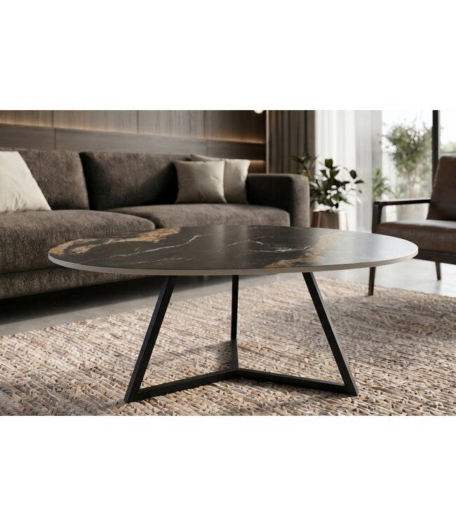Invicta Interior Salontafel MARVELOUS 90cm aurora oro ceramic zwart goud zand