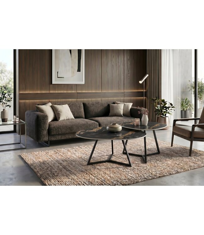 Invicta Interior Salontafel MARVELOUS 90cm aurora oro ceramic zwart goud zand