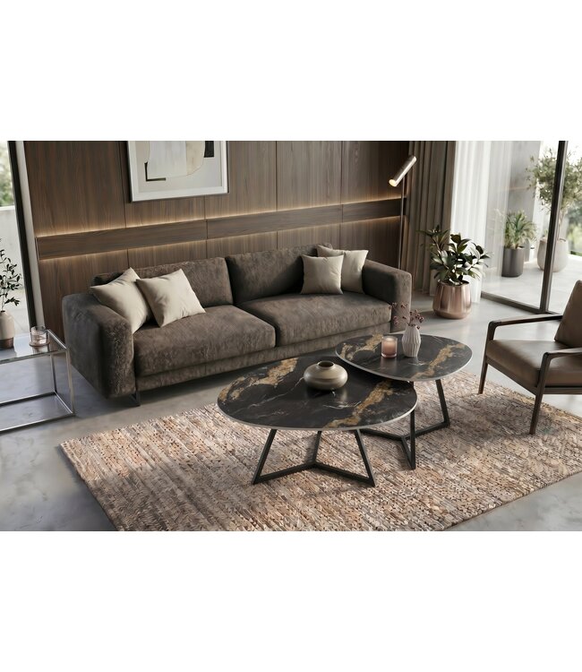 Invicta Interior Salontafel MARVELOUS 90cm aurora oro ceramic zwart goud zand