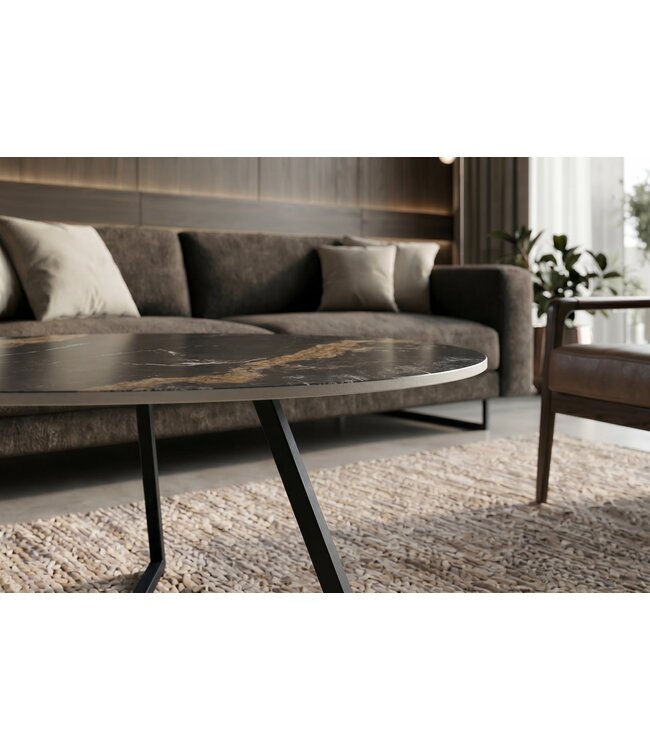 Invicta Interior Salontafel MARVELOUS 70cm aurora oro keramiek zwart goud zand