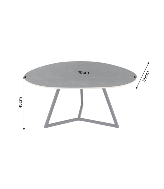 Invicta Interior Salontafel MARVELOUS 70cm keramiek grijs