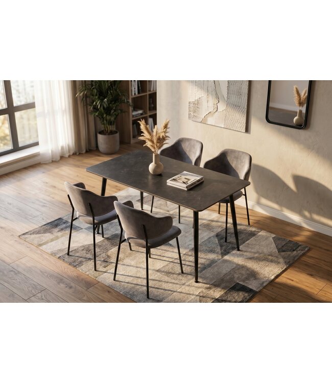 Invicta Interior Eettafel MILANO 120cm keramiek grijs
