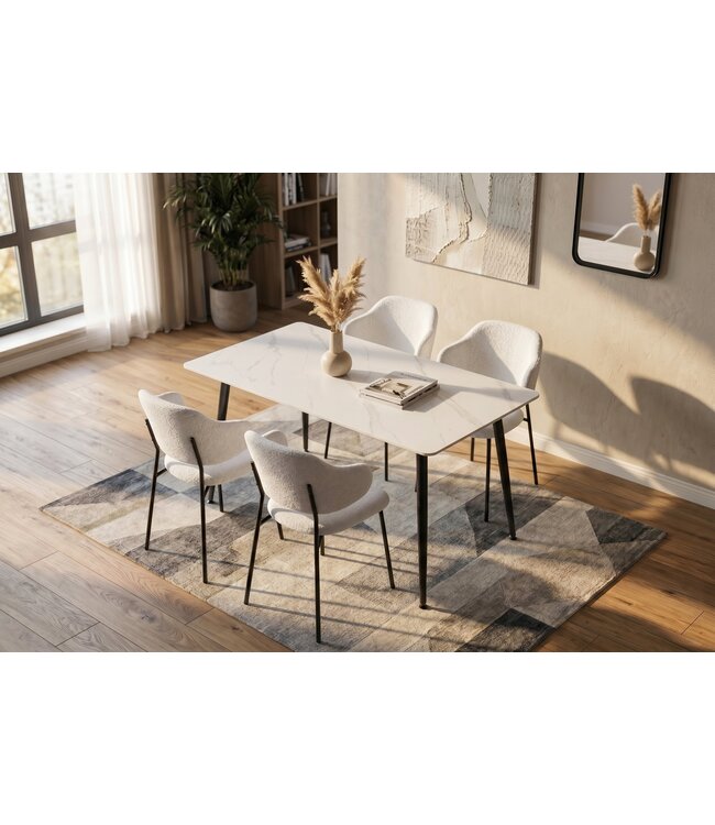Invicta Interior Eettafel MILANO 120cm keramiek wit