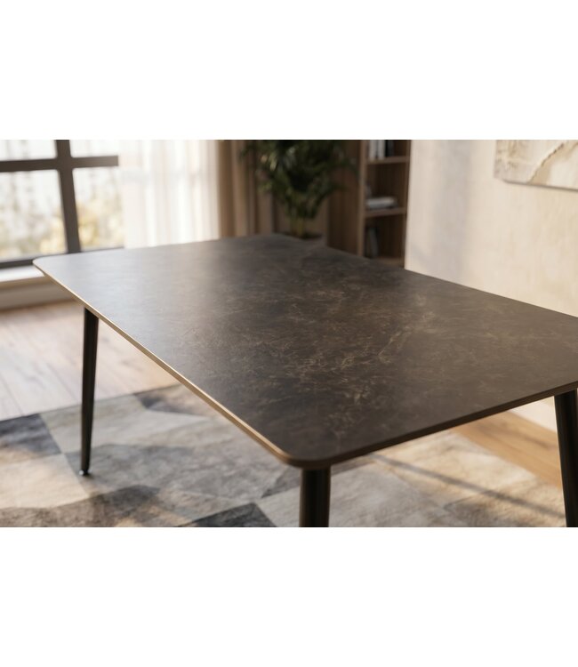 Invicta Interior Eettafel MILANO 140cm keramiek grijs