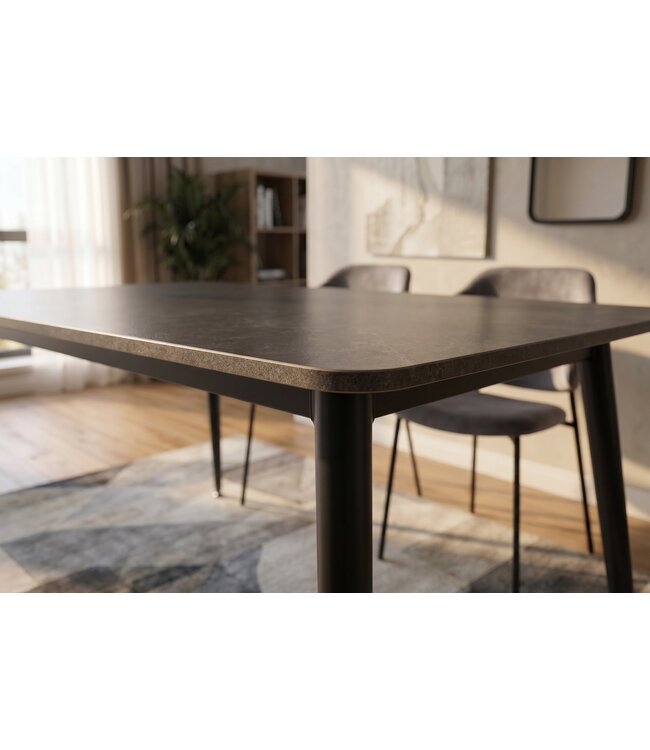 Invicta Interior Eettafel MILANO 140cm keramiek grijs