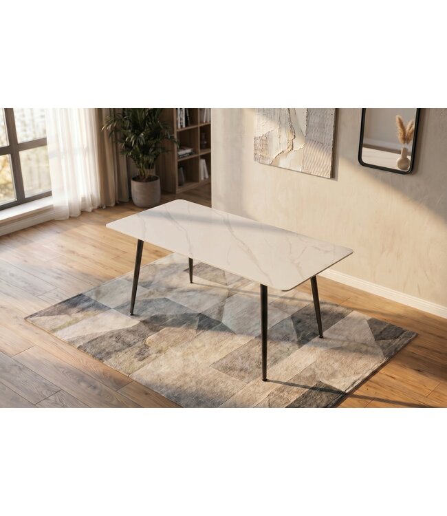 Invicta Interior Eettafel MILANO 140cm keramiek wit