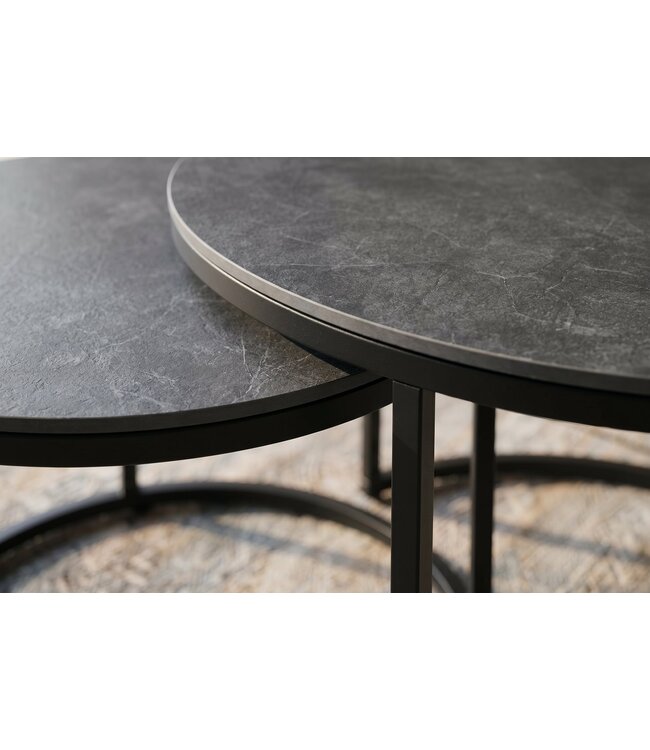 Invicta Interior Salontafel ELEGANCE 75cm set van 2 keramiek grijs