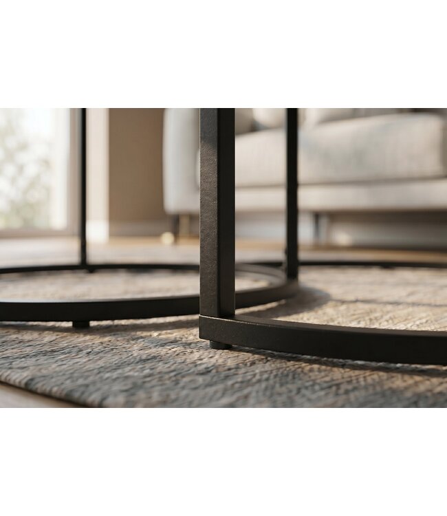 Invicta Interior Salontafel ELEGANCE 75cm set van 2 keramiek grijs