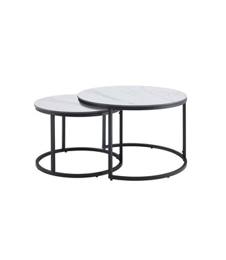 Invicta Interior Salontafel ELEGANCE 75cm set van 2 keramiek wit