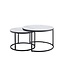 Invicta Interior Salontafel ELEGANCE 75cm set van 2 keramiek wit