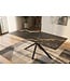 Invicta Interior Dining table GALAXIE 180cm w/ star frame aurora oro ceramic black gold sand