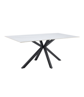 Invicta Interior Eettafel GALAXIE 180cm met sterrenframe keramiek wit